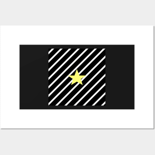 Star - Abstract geometric pattern - black and white. Posters and Art